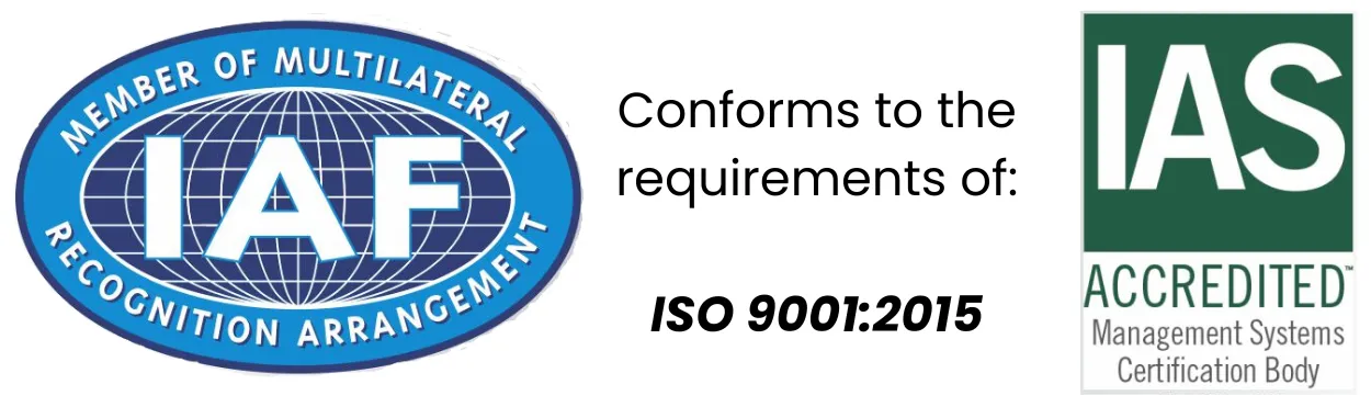 ISO 9001:2015 IAF IAS accredited