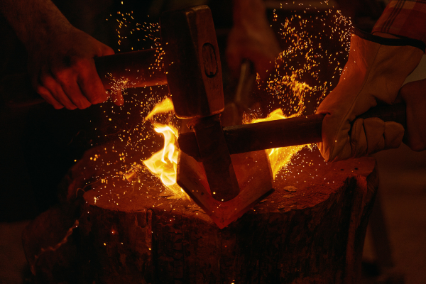 Forging Process Forging process with hammer